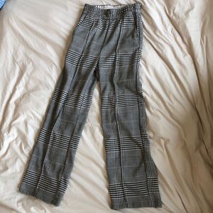 H&M Brown and white tweed flare dress pants